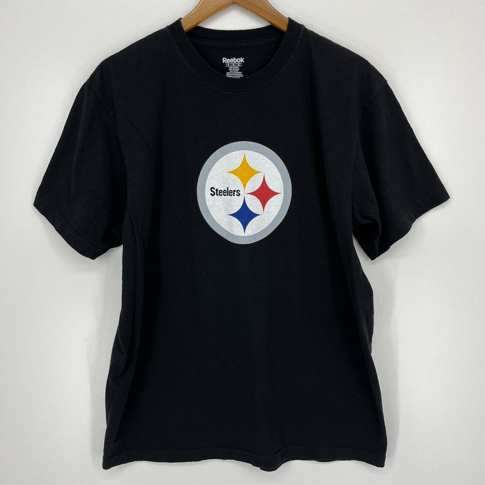 Reebok Pittsburgh Steelers NFL Graphic T-Shirt Mens XL Black Cotton Tee
